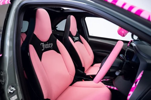 Toyota’s Aygo X Gets a Y2K Makeover With Pink Leather, Zebra Print and Sparkle