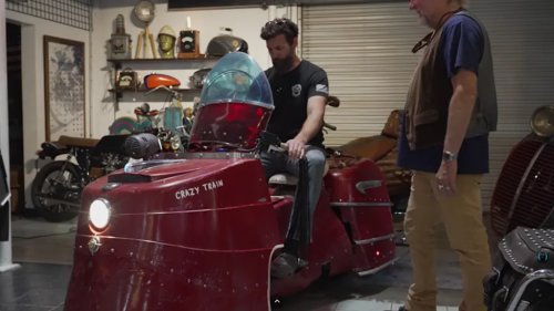 This Homemade “Crazy Train” Motorcycle Is Equal Parts Art, Scooter, And Mistake