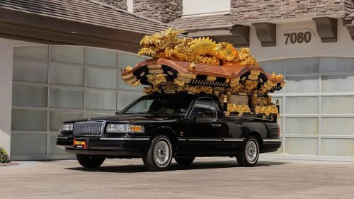 This Lincoln Town Car Hearse Has A Massive Golden Dragon On Its Roof... And It Could Be Yours