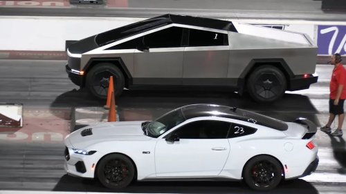 Tesla, Cybertruck, Mustang Owners Might Not Like Watching This Drag Race With a Tesla Cybertruck