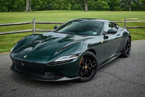 473-Mile 2024 Ferrari Roma in Special-Order Verde Zeltweg Is a Nearly New Grand Tourer