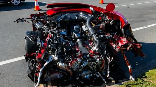 Ferrari, This Ferrari SF90 Was Torn Apart In A Crash, But The Driver Walked Away
