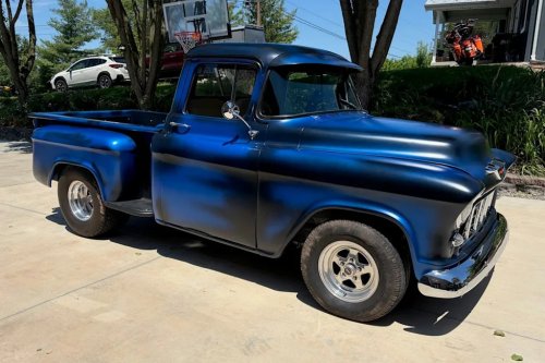 This 502-Powered 1955 Chevy 3100 Stepside Hides Big Power Under Faux Patina