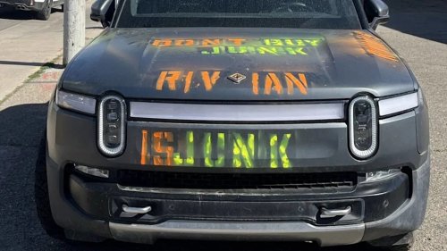 Rivian Owner Spray Paints R1T And Launches “Rivian Is Junk” Website