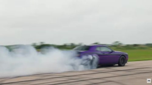 Hennessey, Dodge, Check Out Hennessey’s 1,700-HP Dodge Demon Doing A Burnout At 100 MPH