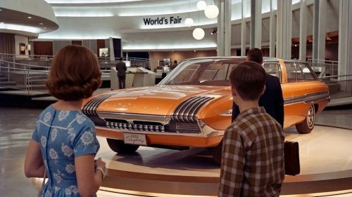 Ford, This Ford's Wagon From 1964 Literally Has A Living Room Sofa Inside