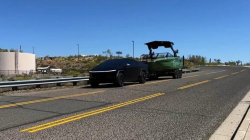 Cybertruck, Battery, 350-Mile Boat Tow Puts Cybertruck Battery Range To The Test