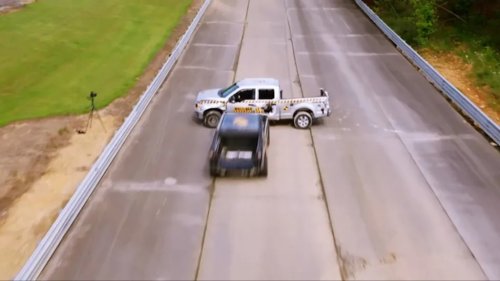 Tesla, Cybertruck, Ford, Ford F-150, How a Tesla Cybertruck Fared in a Crash Test With a Ford F-150