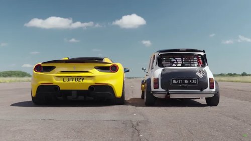 MINI, Ferrari, Classic Mini Destroys Tuned Ferrari 488 In Wild Drag Race Battle