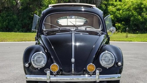 Volkswagen, 1957 Volkswagen Beetle For Sale In Stunning Black Over Red, With Matching Trailer Listed At $...