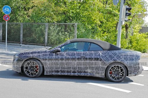 BMW, BMW i4, BMW's Rumored i4 Convertible Finally Spotted Testing with Soft Top and Neue Klasse Styling