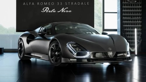 Alfa Romeo Unveiled One-Off 33 Stradale Perla Nera — Looks Like An Italian Batmobile