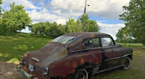 Chevrolet, 1951 Chevrolet Fleetline Deluxe 2-Door: A Rusty Rat Rod Project Waiting in Minnesota