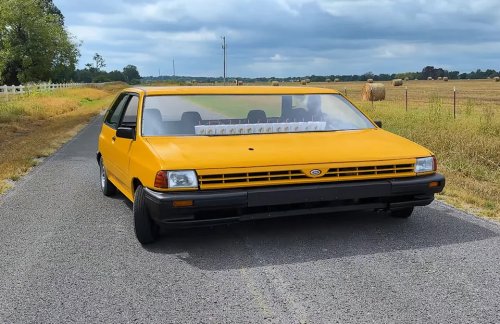 Ford, YouTuber Turns a Tiny Ford Festiva Into a Bizarre 10-Foot-Wide Highway Monster