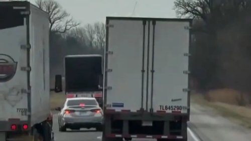 A Camry Driver Brake-Checked Two Semis Blocking the Highway. The Internet Can't Agree Who Was Wrong
