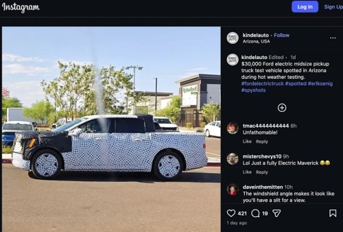 Ford, Slate, Ford's $30,000 EV Pickup Prototype Spotted Days After Slate Auto Reveal As Recall Woes Continue