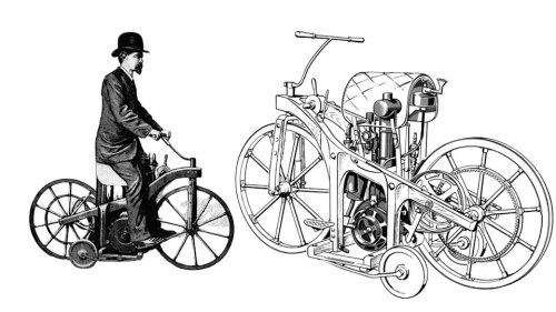 The World’s First Gas Motorcycle Was A Wooden Test Mule With Training Wheels