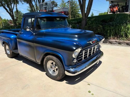 This 502-Powered 1955 Chevy 3100 Stepside Hides Big Power Under Faux Patina