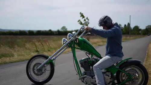 Man Attempts To Daily Ride An American Chopper In England