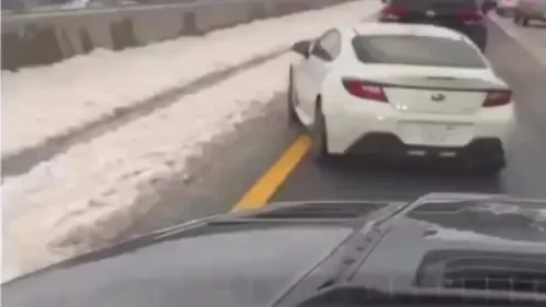 Subaru, Subaru BRZ, Viral Clip Shows a Subaru Brz Stuck in Snow While Traffic Cruises Past — and Exposes a Huge Winter Driving Myth