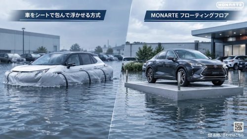 Japan's Floating Parking Spot Keeps Cars Safe from Floodwaters