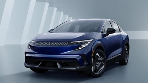 New 2027 Mitsubishi Eclipse Sportback Is Basically Just A Nissan Leaf On Aero-Optimized Tri-Spokes