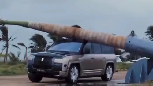 BYD, SUV, Forget Crash Tests. BYD Dropped a Palm Tree on Its Flagship SUV — and the Footage Is Wild