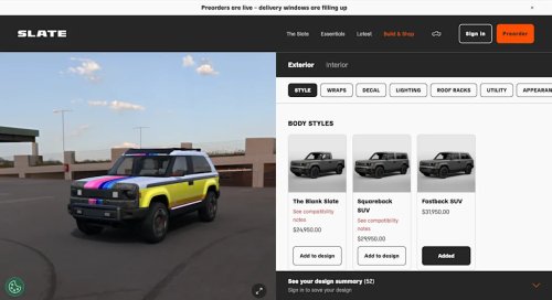 Slate, Slate’s $24,950 EV Can Balloon To $46,493 With Options
