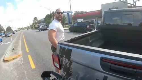 Jeep, Dashcam Shows a Jeep Pulling Out Into an Intersection, Nearly Taking Out a Biker