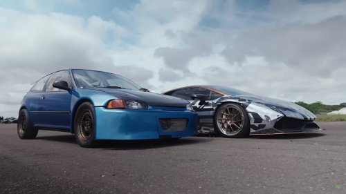 Honda, Honda Civic, Lamborghini, Old Honda Civic Forces 1200-HP Twin-Turbo Lamborghini Huracán To Eat Dust On The Drag Strip
