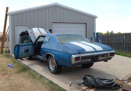 He Paid $11K for a Rusted ’70 Chevelle and Dropped a $30K Engine Into It in an Airbnb Driveway