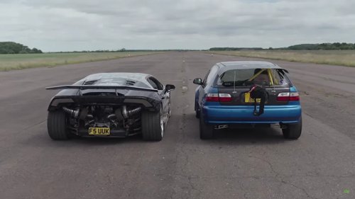 Honda, Honda Civic, Lamborghini, Old Honda Civic Forces 1200-HP Twin-Turbo Lamborghini Huracán To Eat Dust On The Drag Strip