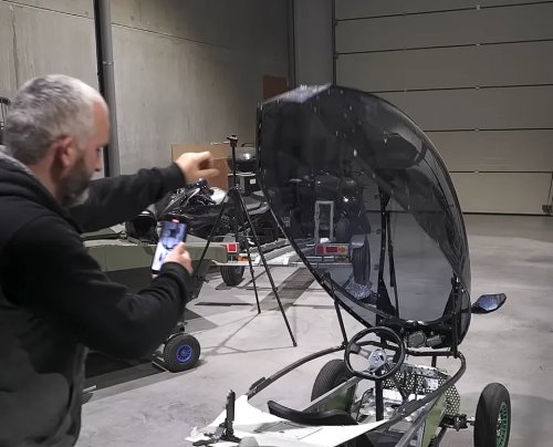 He Built a 47-MPH Mini Car From a Go-Kart and a Motorcycle Canopy—And Dragged It Through a Supermarket