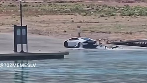 Man Drives His Lambo Into A Lake — How Else Could He Drop Off The Jet Ski?