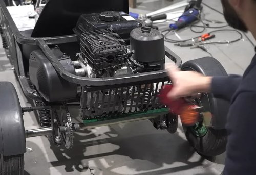 MINI, He Built a 47-MPH Mini Car From a Go-Kart and a Motorcycle Canopy—And Dragged It Through a Supermarket