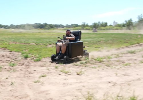 They Turned a Recliner Into an Off-Road Go-Kart, Raced It, and Immediately Crashed