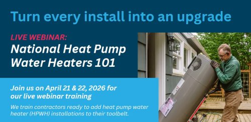 Heat Pump Water Heater Training for Earth Day with 12 Manufacturers