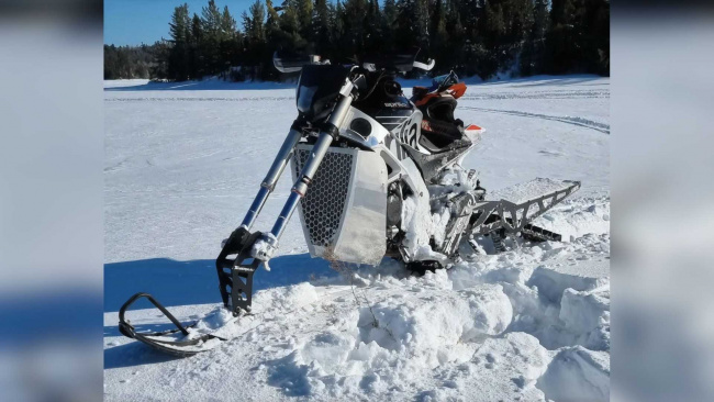 Yes, This Is An Aprilia Tuono V4 Snowbike And You're Not Imagining It